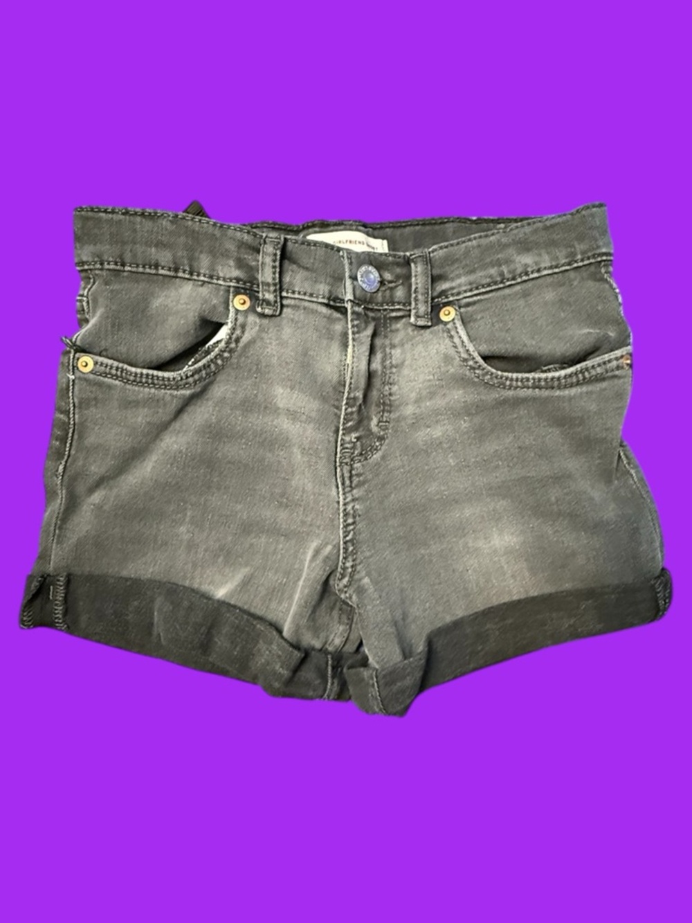 Pre-Loved Levis Girls Size 12 Black Girlfriend Shorts